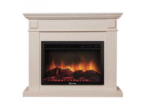 Каминокомплект: Очаг Electrolux EFP/P-3020LS N, портал Bianco 30 шпон белёный дуб